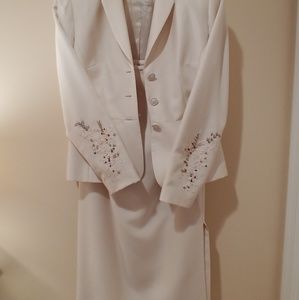 Kasper 100% Silk Embellished Suit